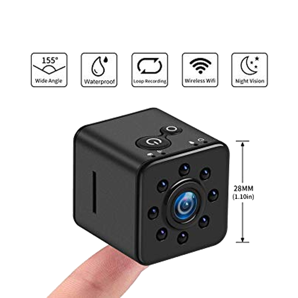 Waterproof Mini Cube Wi-Fi Camera with Night Vision & Wide Angle