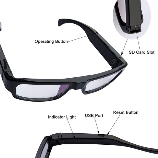 No Hole Hidden Clear Lens Reading Eyeglasses Spy Camera DVR - SSS Corp.# - variant_sku# - No Hole Hidden Clear Lens Reading Eyeglasses Covert Camera DVR