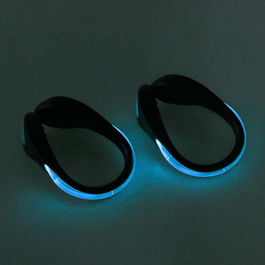 LED shoe clip lights for dog walking after dark