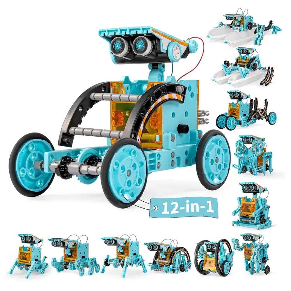 12 ways to build a solar robot - Build Amazing - stem kit - SSS Corp.# - variant_sku# - 12 in 1 solar robot building kit