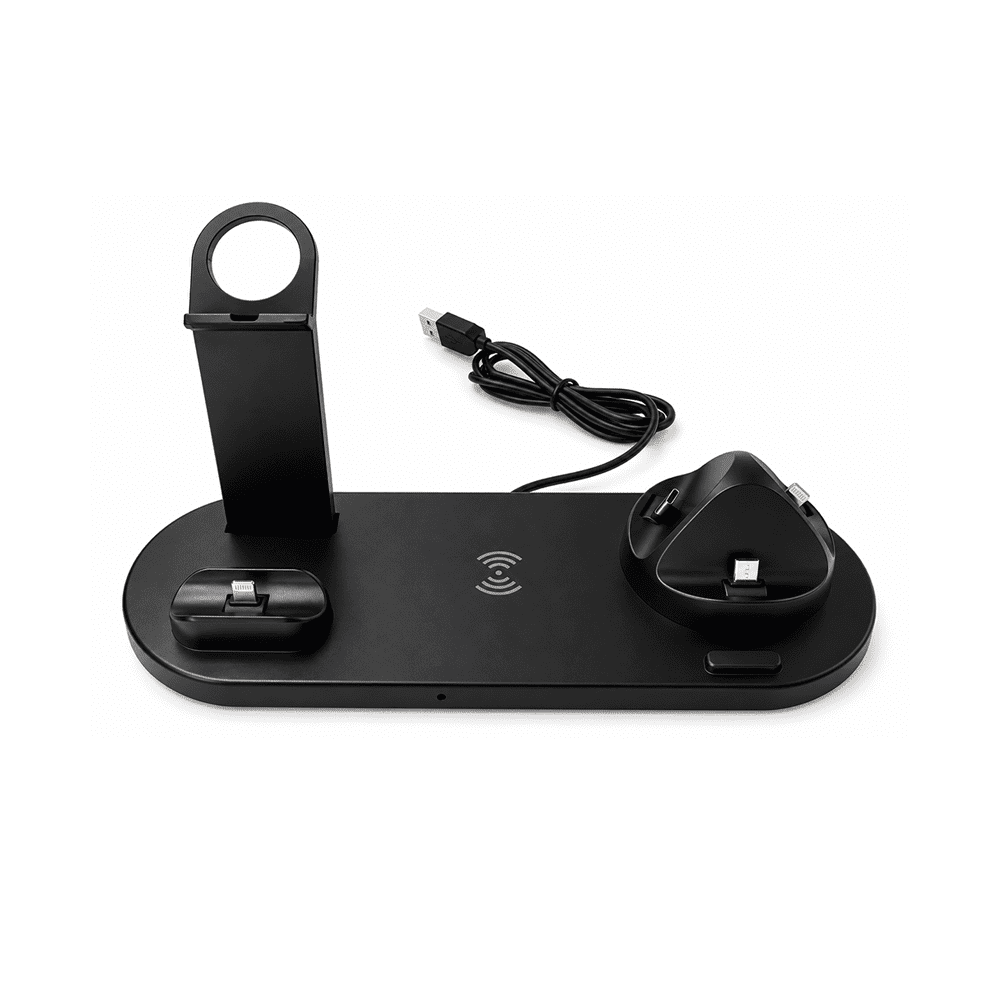 Black wireless charging station with integrated WiFi hidden camera