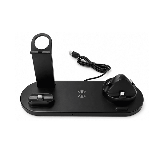 Black wireless charging station with integrated WiFi hidden camera