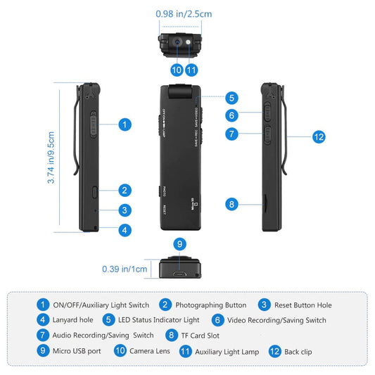 90 - Degree Spin Camera to Capture Awesome Videos & Sound wherever you go! - SSS Corp.# - variant_sku# - Wearable body camera with DVR