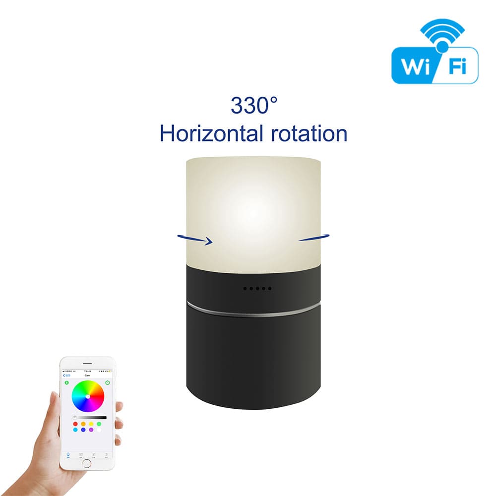 WiFi Motion Activated Motorized LED Lamp Hidden Spy Camera