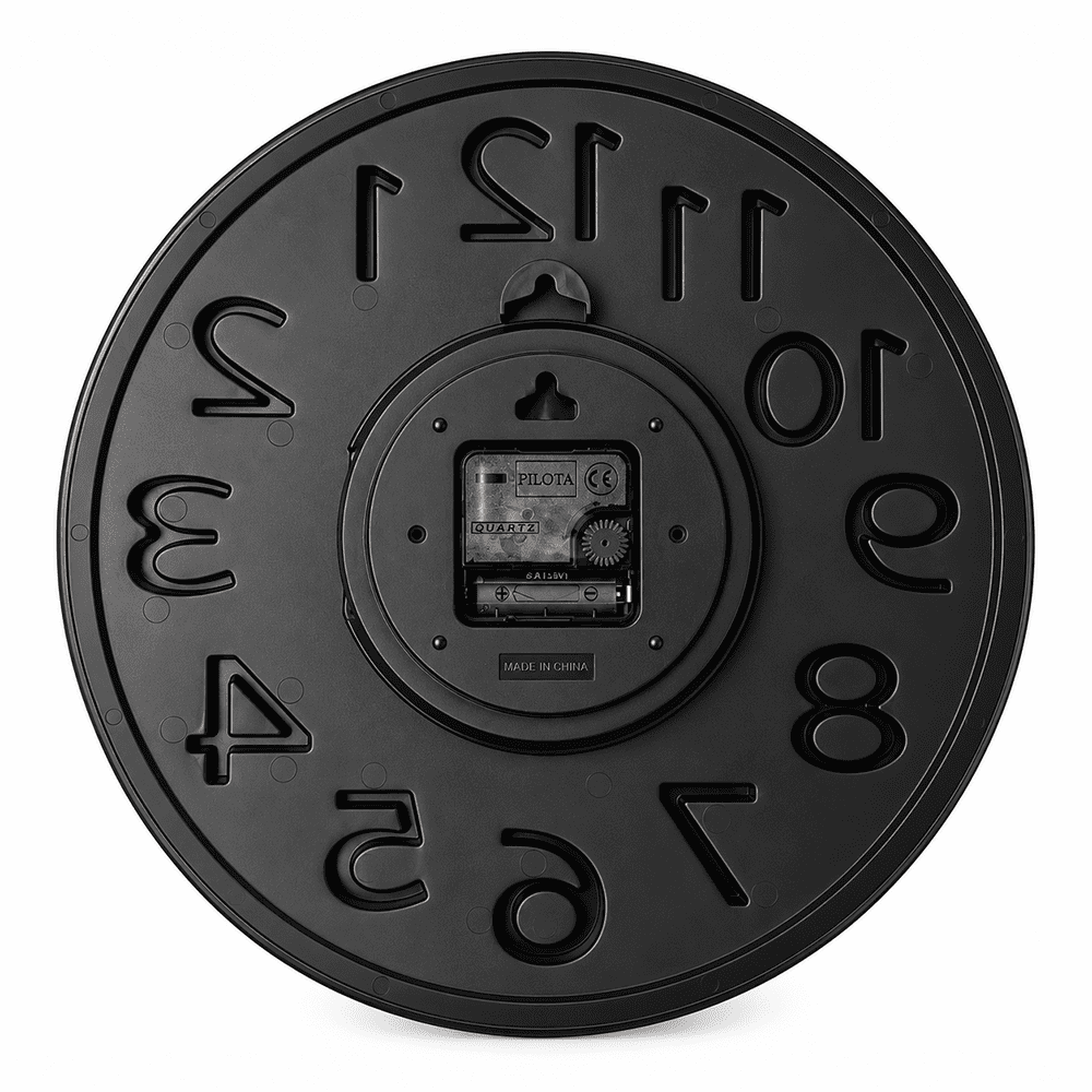 Rear view of WiFi hidden camera wall clock and clock mechanism