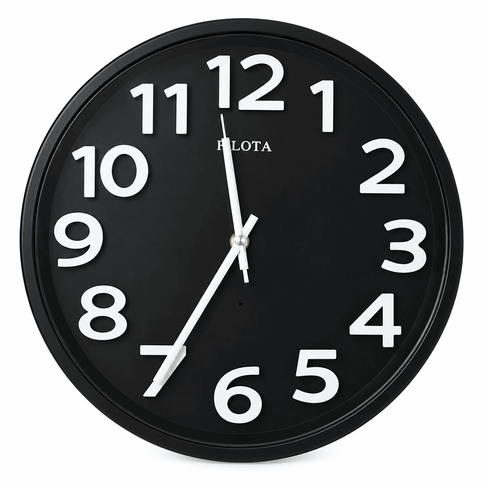 Black WiFi hidden camera wall clock with white numbers