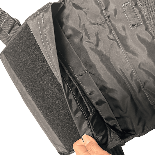 nylon tactical carrier vest with front and rear pockets
