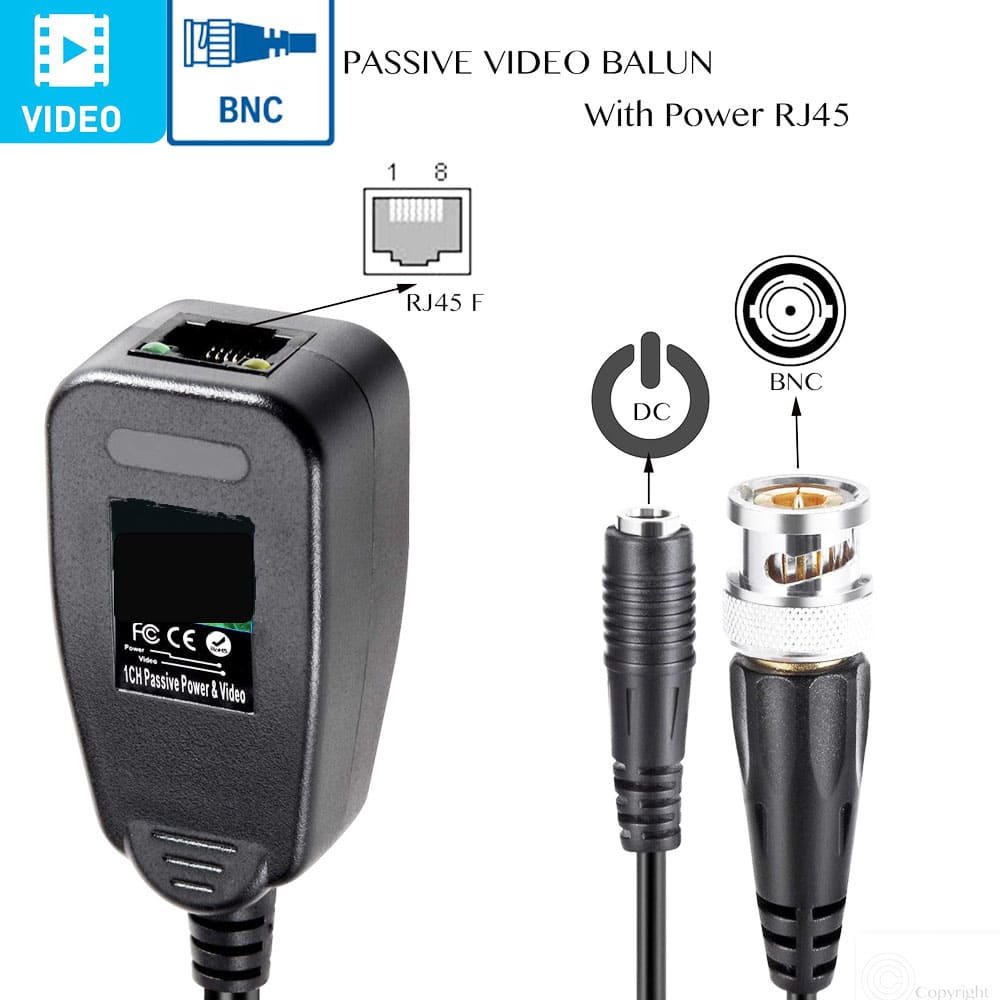 CCTV Installer Accessories - Electrical Supply Store - SSS Corp.# - variant_sku# - Passive Video Balun with Soldered Connectors