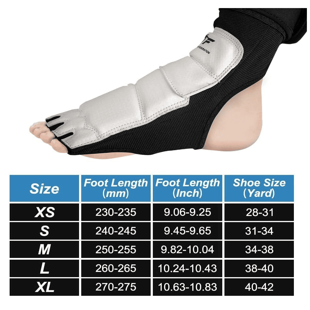 taekwondo gloves and foot protectors for sparring