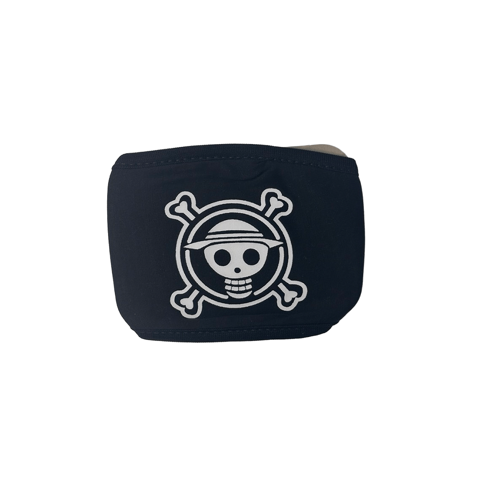 reusable black cotton face mask with anime design