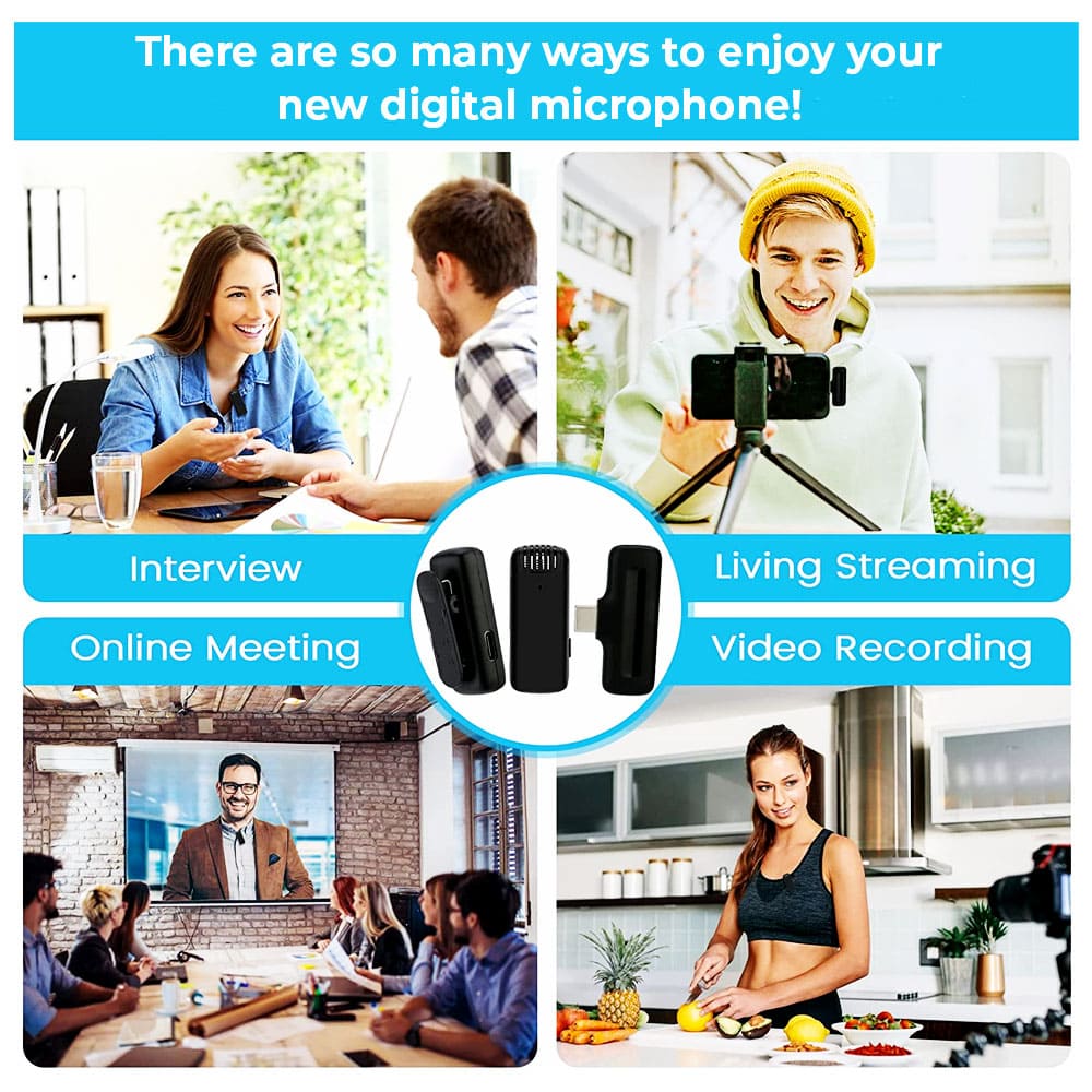 Get Clear Audio on Your Phone with Our Wireless Lavalier Microphone - SSS Corp.# - variant_sku# - microphone for content creators