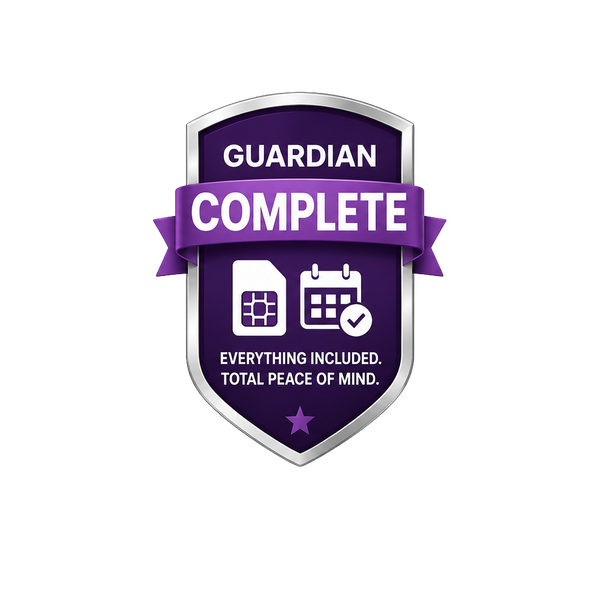 Guardian Complete kids GPS smart watch package with extended prepaid service and advanced family safety features