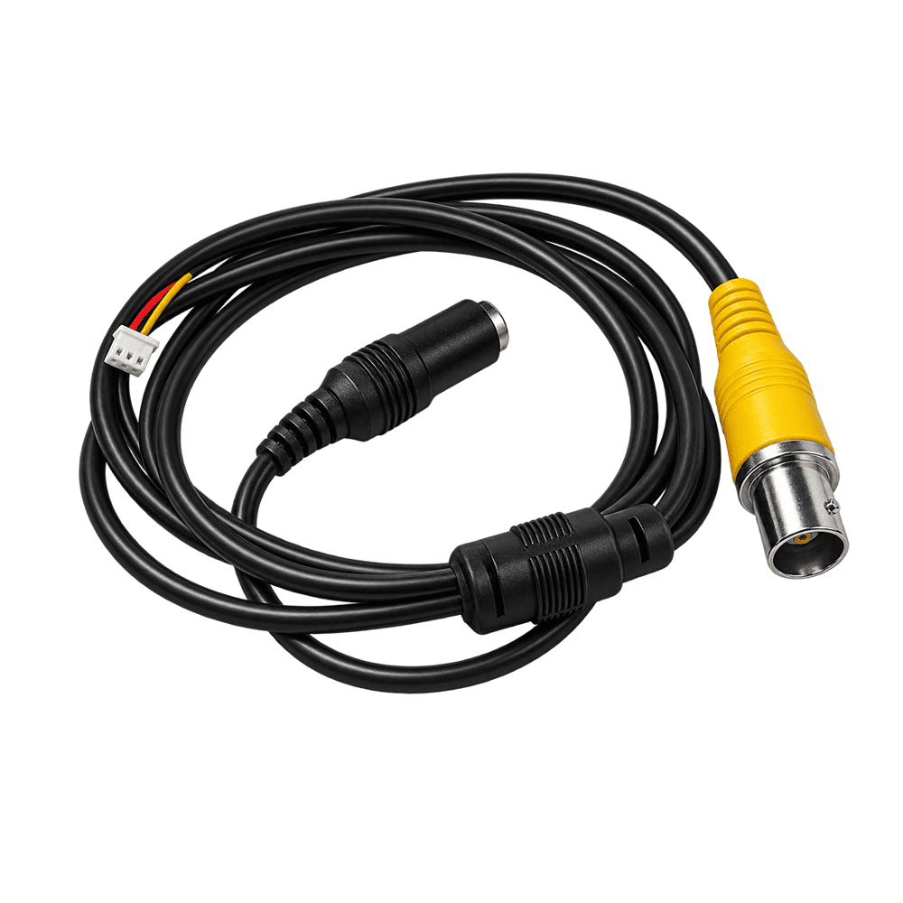 Soldered 3-pin power and video camera cable