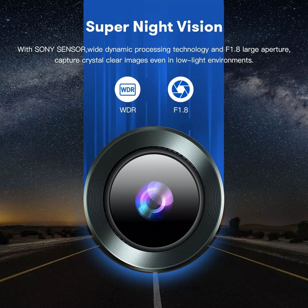 Multi - Camera 4K Dashcam System with Screen Night Vision GPS & Wi - Fi - SSS Corp.# - variant_sku# - night vision vehicle camera