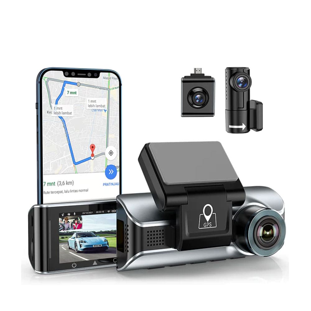Multi - Camera 4K Dashcam System with Screen Night Vision GPS & Wi - Fi - SSS Corp.# - variant_sku# - tripple camera dashcam system