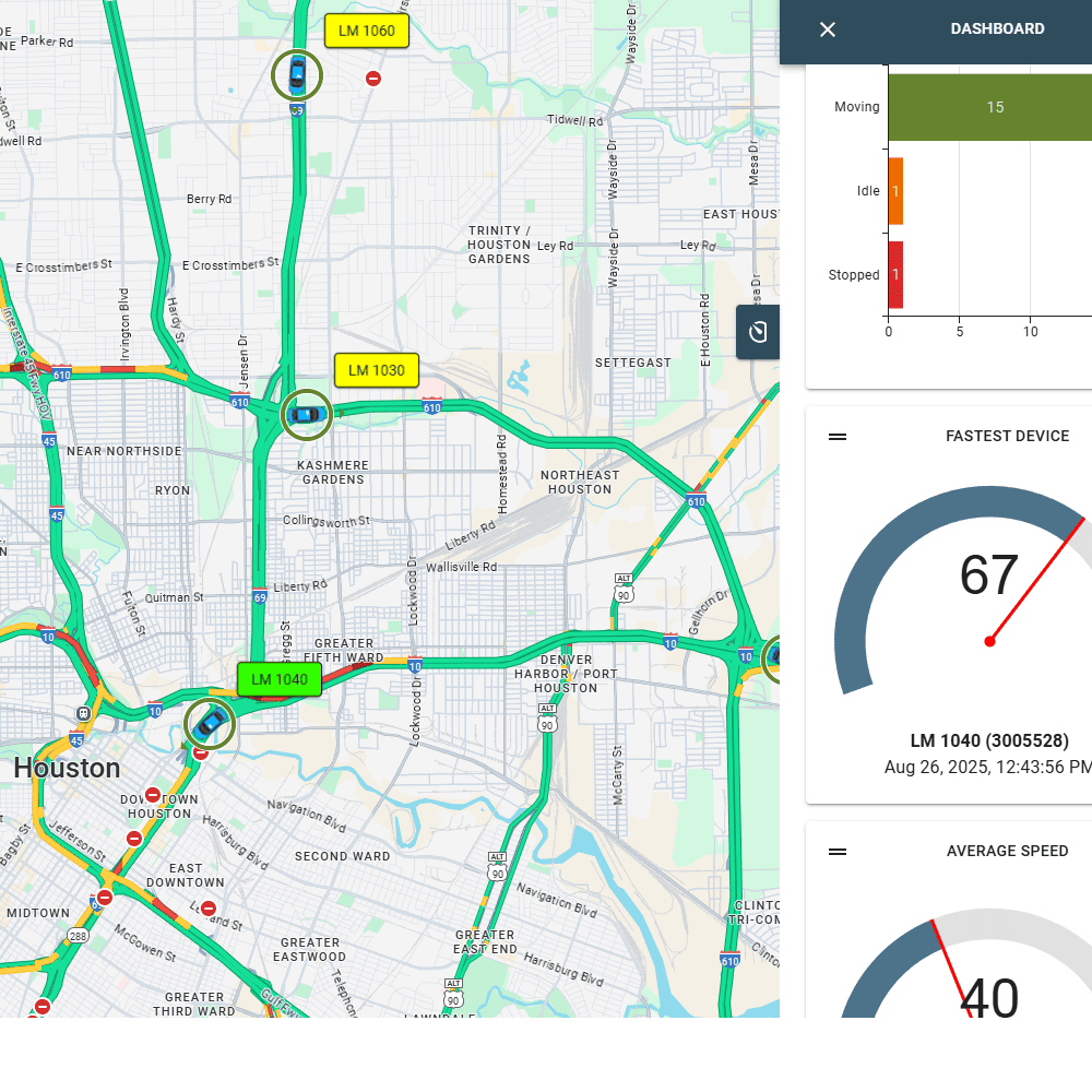 plug and play OBD GPS tracker Map View