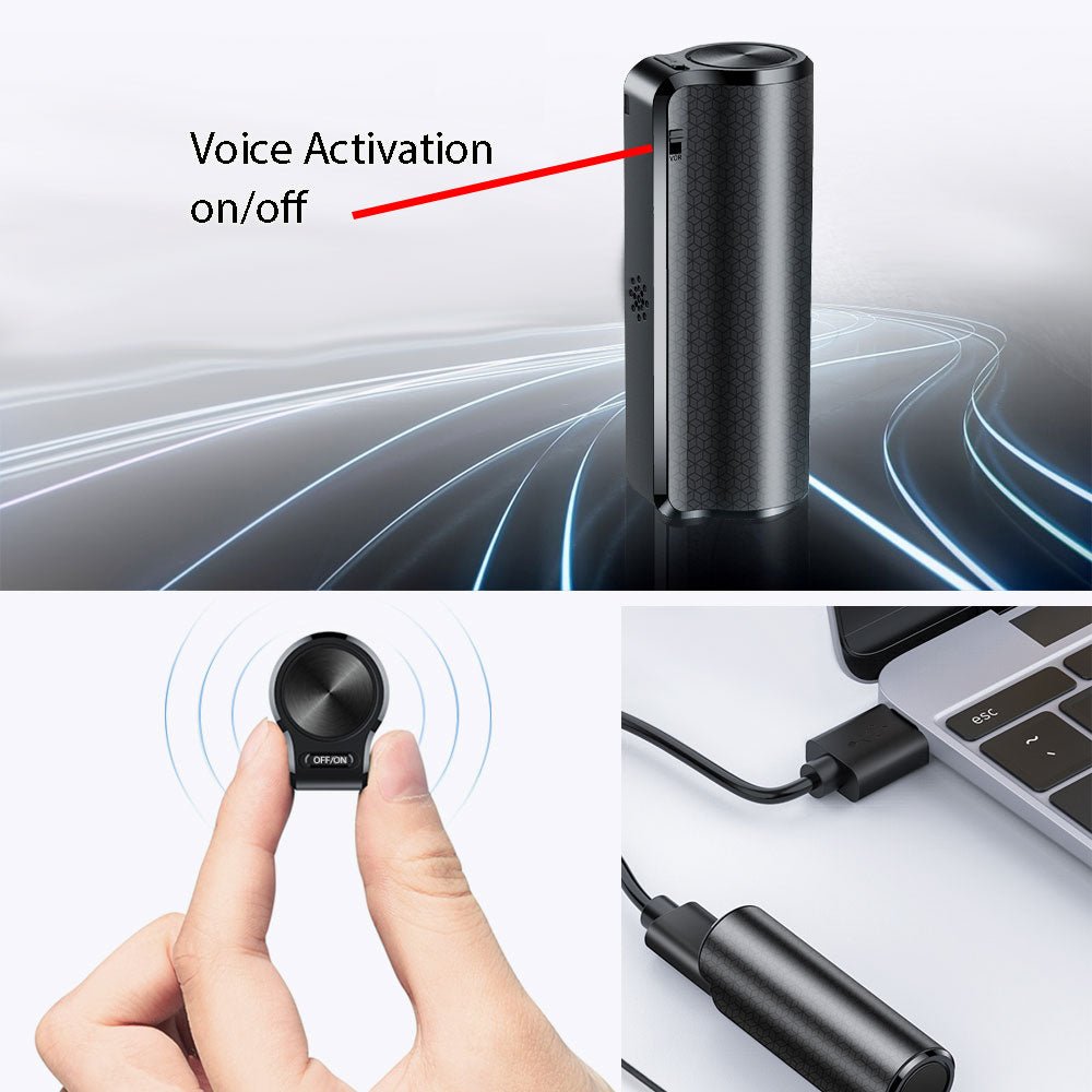 One Button Voice Recorder with Voice Activation & 1 Year Battery - SSS Corp.# - variant_sku# - easy to use voice activated sound recorder