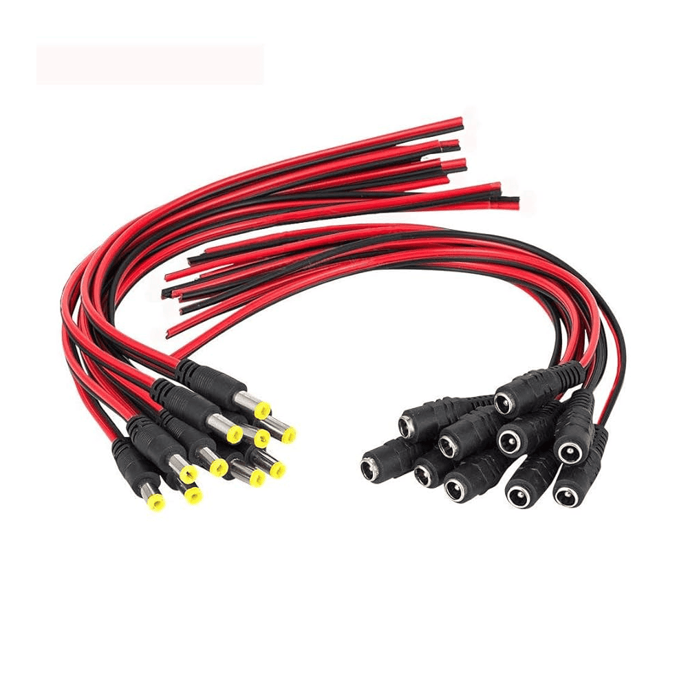 Soldered power leads for CCTV cameras