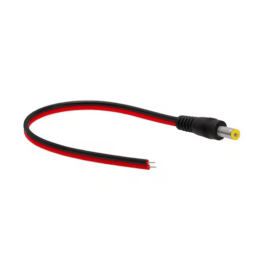 Power pigtail with bare wire and DC plug
