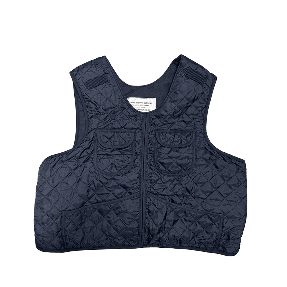 quilted bulletproof vest with adjustable straps and pockets