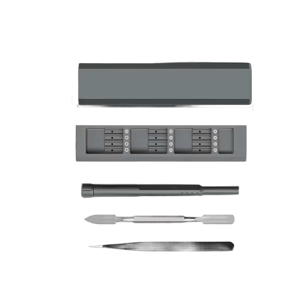 compact electronics repair tool kit with storage case