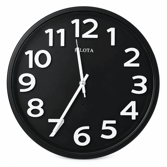 Black WiFi hidden camera wall clock with white numbers