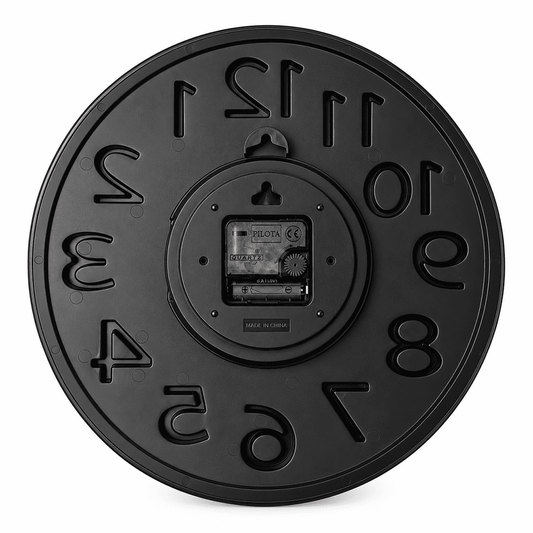 Rear view of WiFi hidden camera wall clock and clock mechanism
