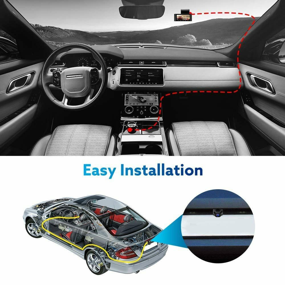 3 Camera 4K Dashcam System with Screen Night Vision GPS & Wi - Fi - SSS Corp.# - variant_sku# - cameras for automobiles