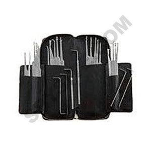 Thirty-two Piece Metal Handle Lock Picking Tool Set