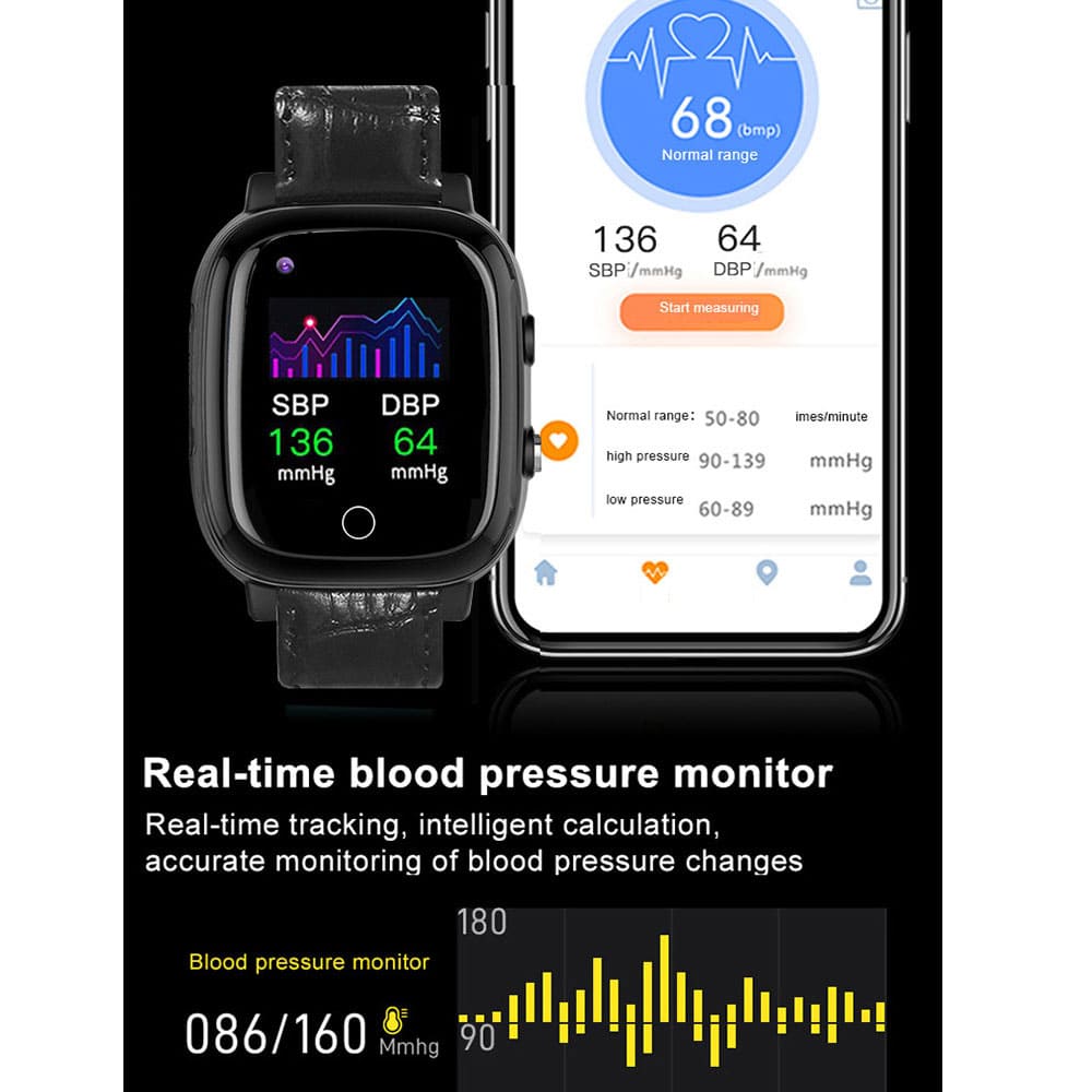 4G LTE Adult GPS Watch and SOS Wearable Device - Dementia Patient Tracker - SSS Corp.# - variant_sku# - blood pressure monitoring watch