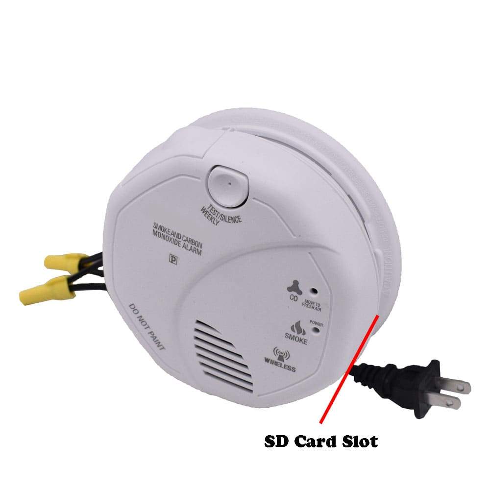 4K UHD TOP View Wifi Carbon Monoxide Detector Spy Camera & DVR - Wireless Hidden Camera - 110V Hardwired - SSS Corp.# - variant_sku# - Hidden Camera Carbon Monoxide Detector