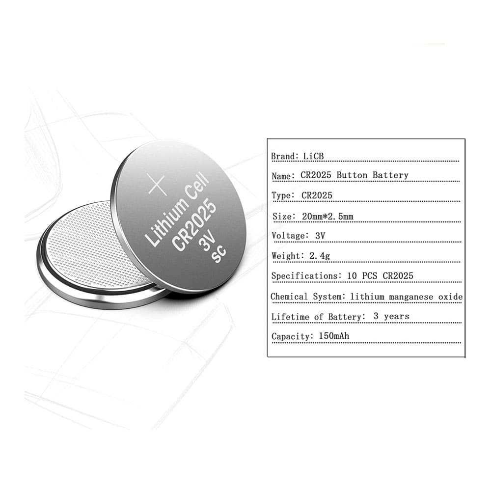 LiCB CR2025 3V Lithium Battery - Coin Battery