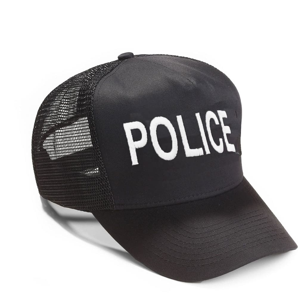 Embroidered Twill & Mesh Black POLICE Hat