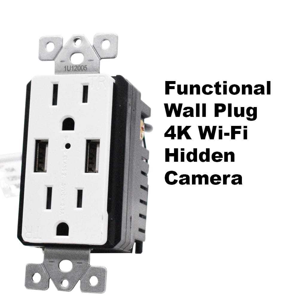 Hardwired Receptacle Outlet Plug With Wifi 4K UHD Camera