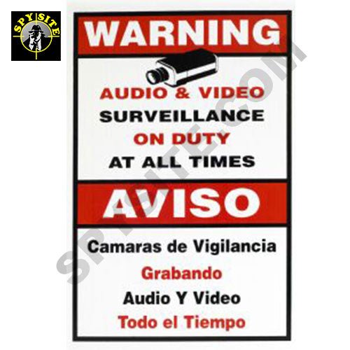 Audio and Video Surveillance Notice Sign - SSS Corp.# - variant_sku# - Surveillance Notification Signs