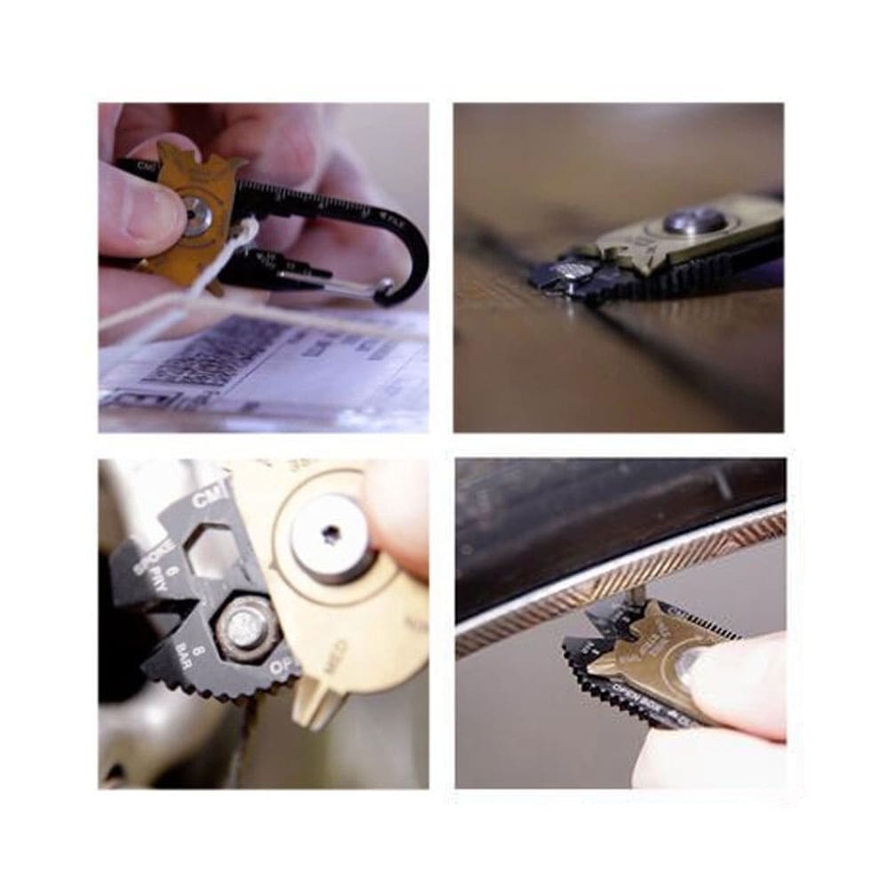 stainless steel 20-in-1 pocket multitool keychain