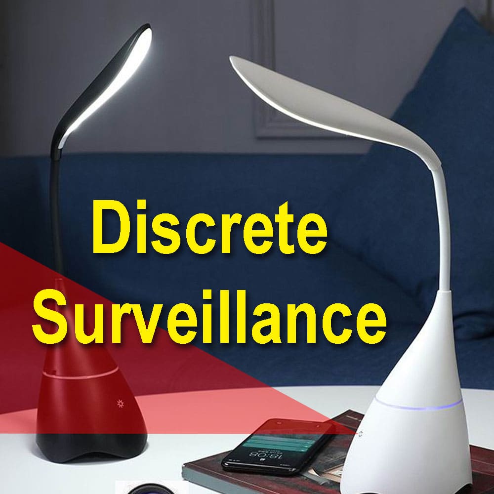 HD Wi - Fi Desk LED Light & Speaker Hidden Camera Recorder with Live View - SSS Corp.# - variant_sku# - Desk led lamp wifi camera