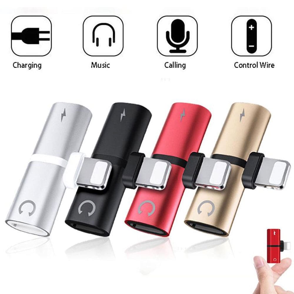 Cellphone Headphone Charger Splitter – iPhone Lightning Adapter