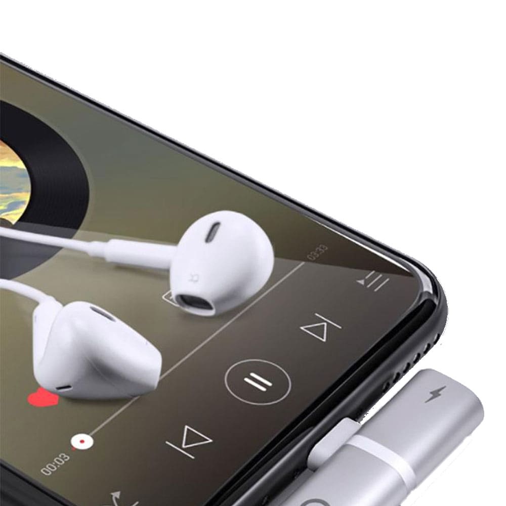 dual lightning adapter for iPhone headphones and charger