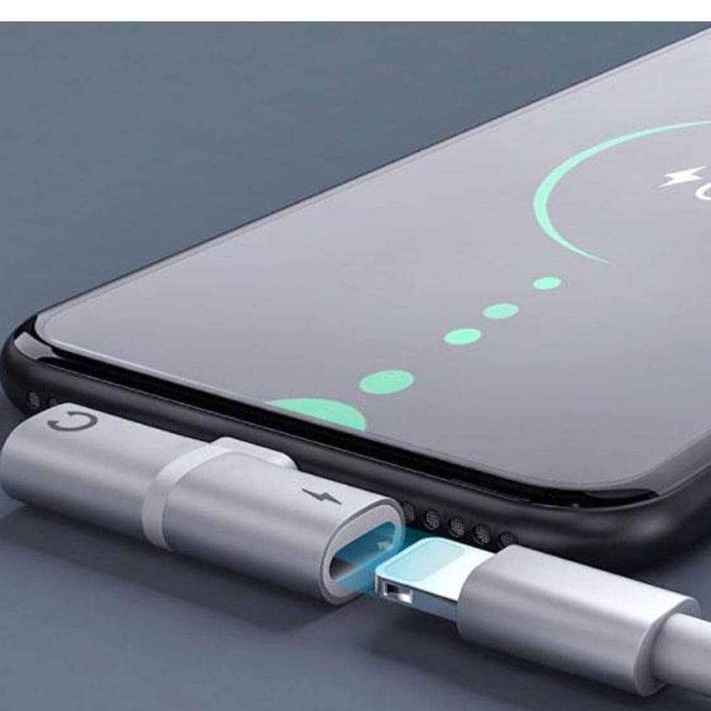 portable iPhone audio and charging adapter