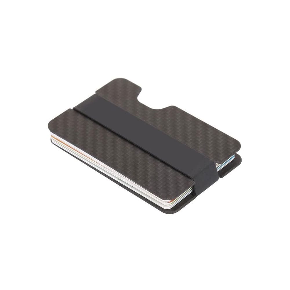 carbon fiber minimalist RFID wallet with elastic holder