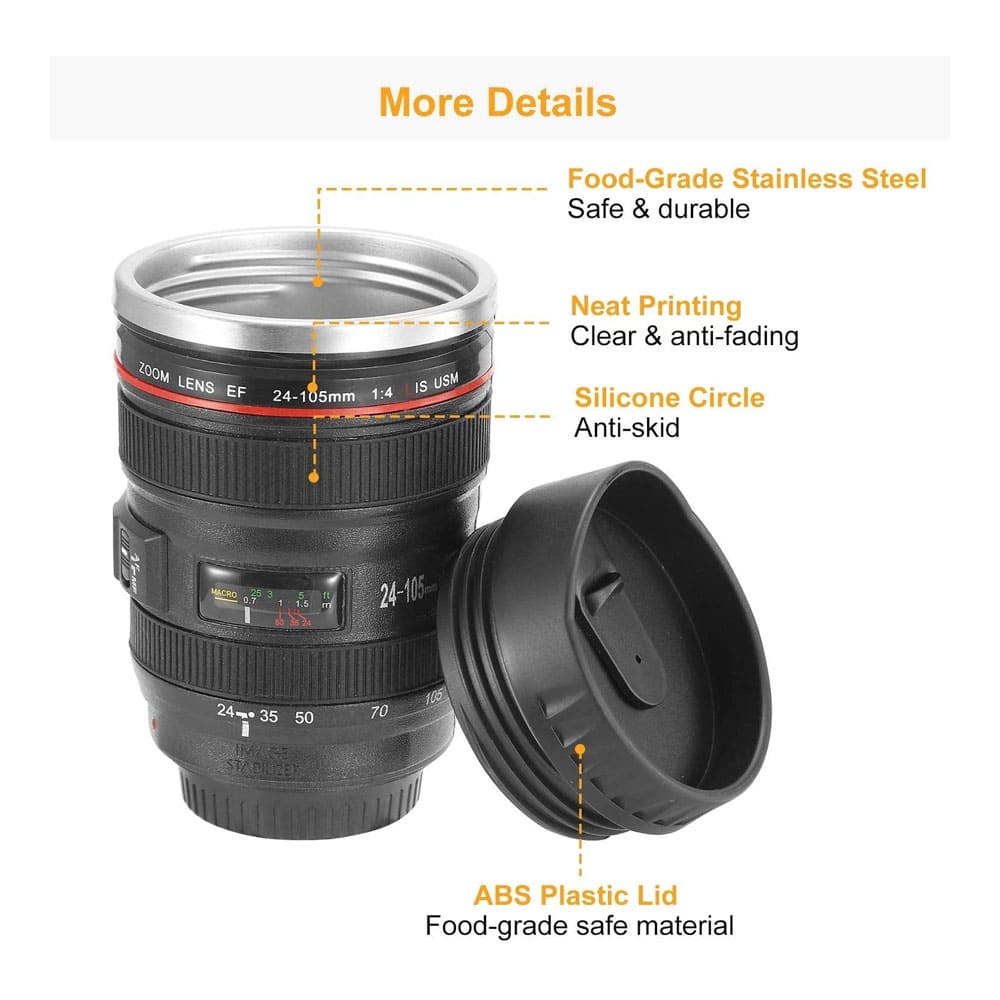 Professional Camera Lens Replica Coffee Cup Mug - Works as a safe too! - SSS Corp.# - variant_sku# - Professional Camera Lens Replica Coffee Cup Mug