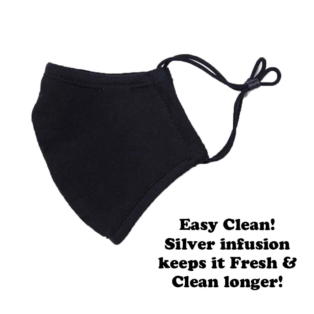 family size cotton mask with silver lining