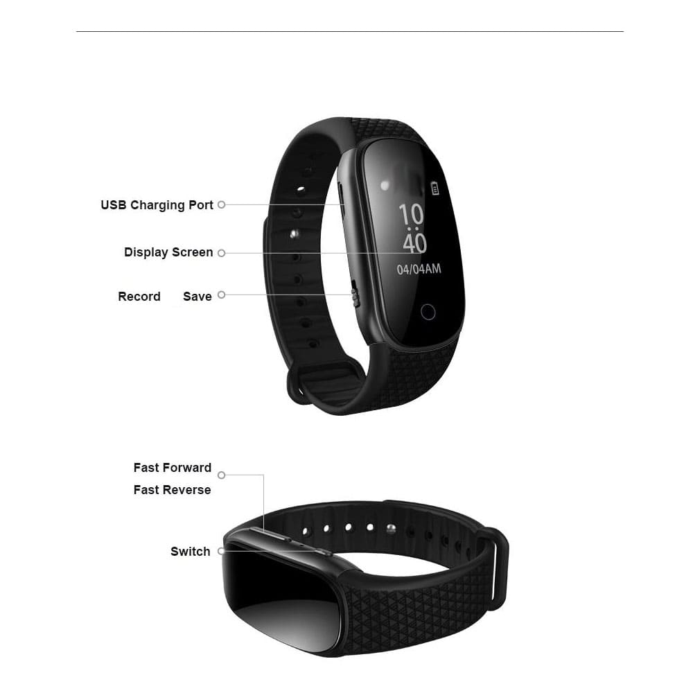 slim wristwatch hidden recorder for business and school