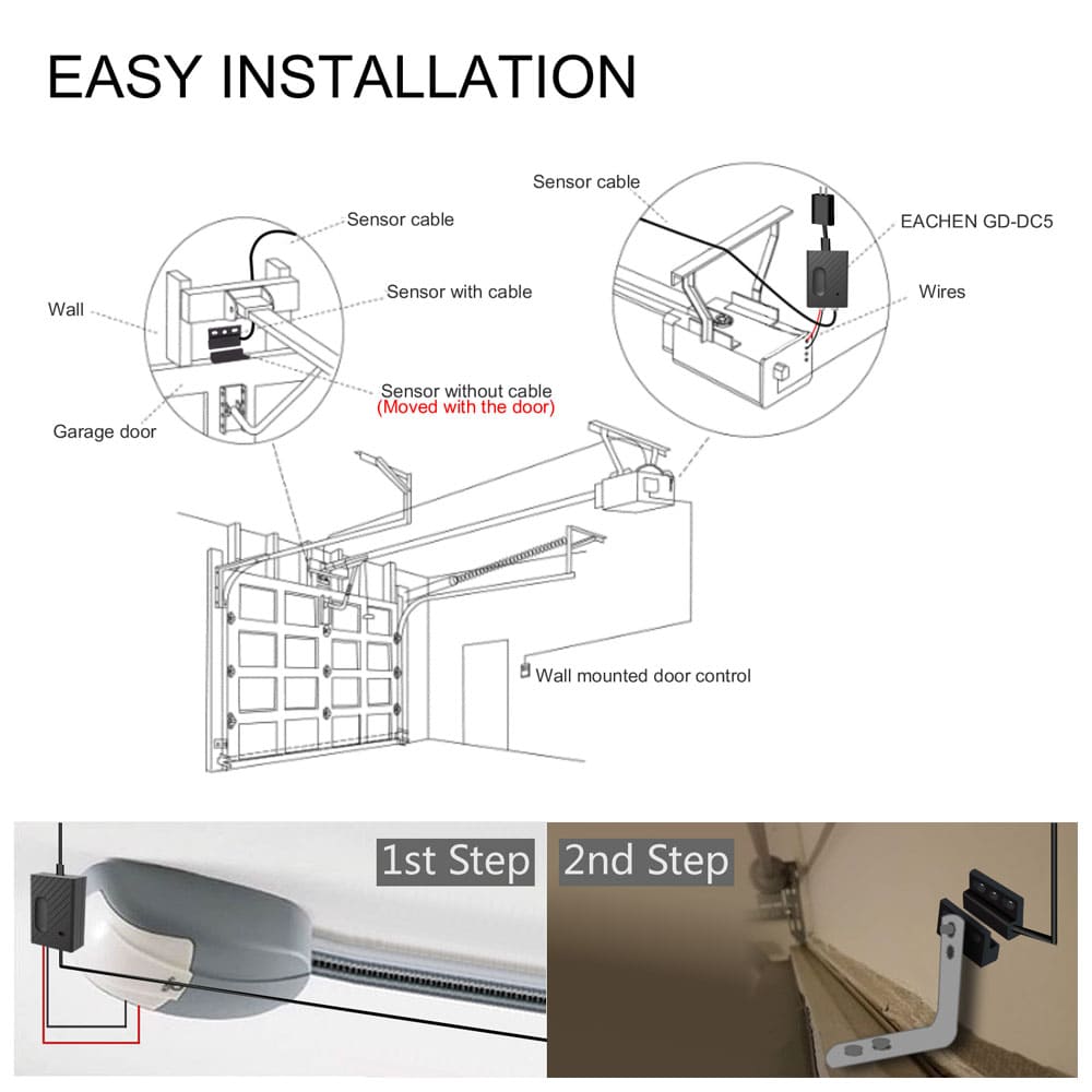 easy install smart garage door opener with voice control