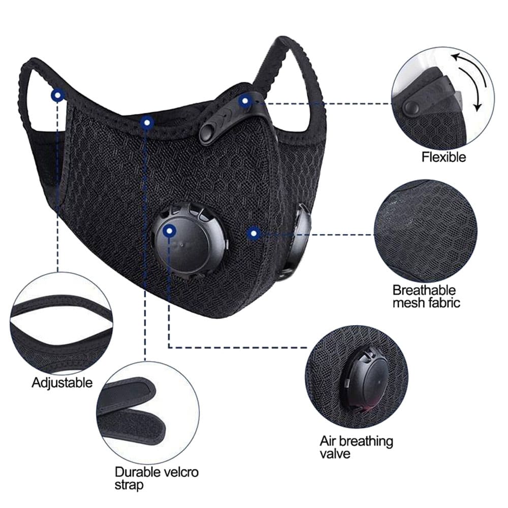 adjustable mask with replaceable carbon filter