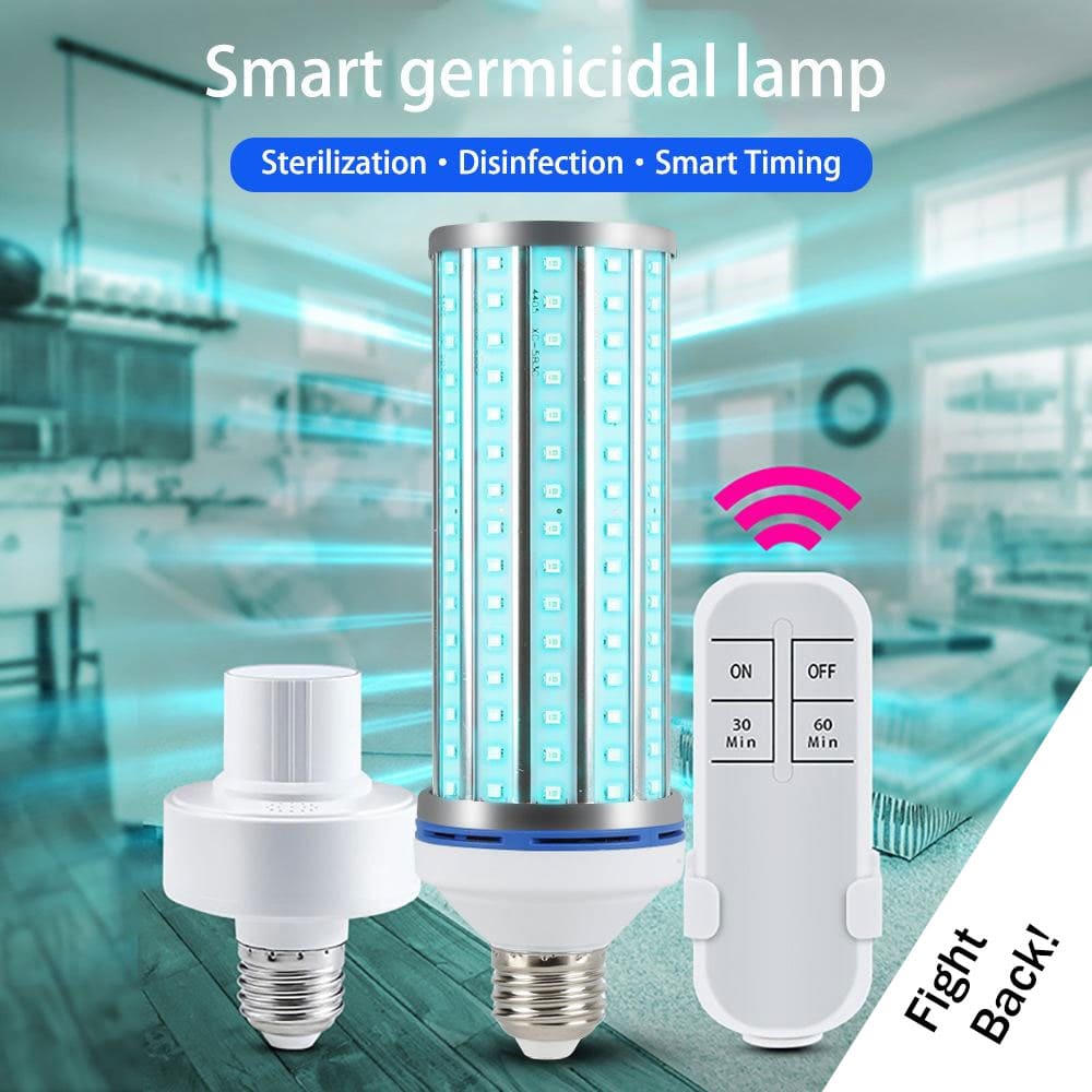 60W UVC sanitizing light bulb with remote control