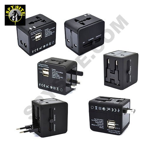 World Travel Power Adapter and Charger for US, EU, UK & AU - SSS Corp.# - variant_sku# - USB Charger adapter for EU