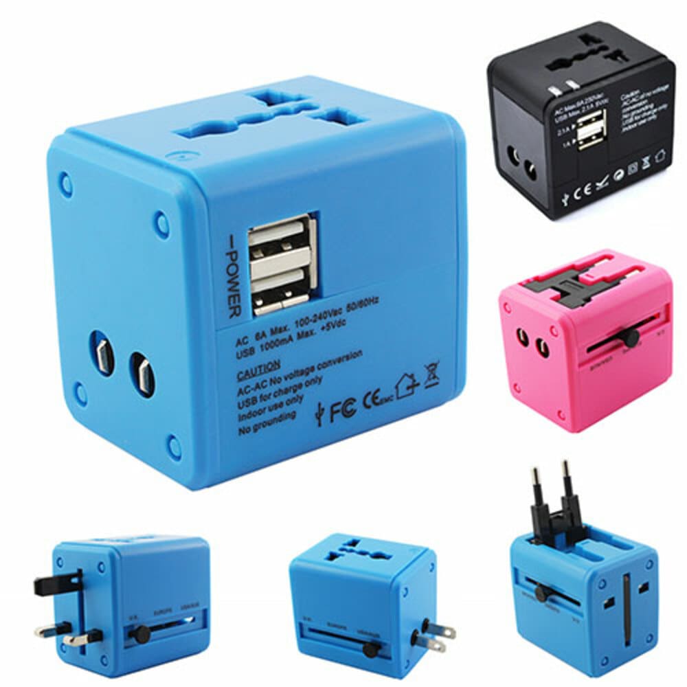 World Travel Power Adapter and Charger for US, EU, UK & AU - SSS Corp.# - variant_sku# - World Traveler USB Power Adapter